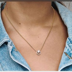 Pandora 14k gold plated with beautiful CZ pendant